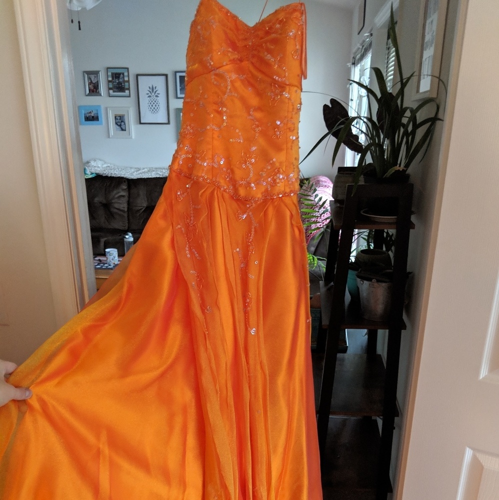 Orange prom dress
